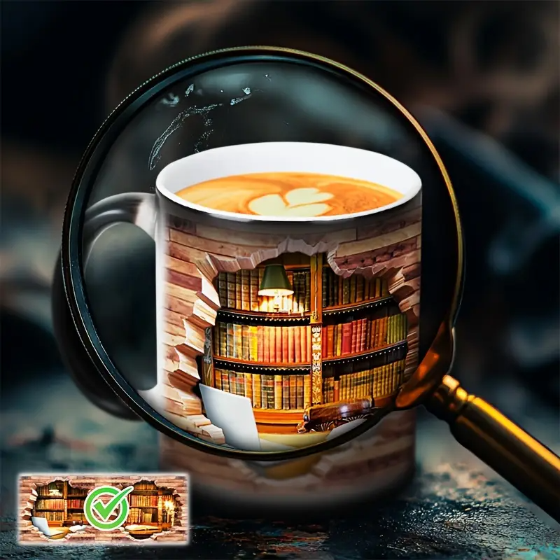 Enchanting Bookshelf Heat-Reveal Ceramic Mug
